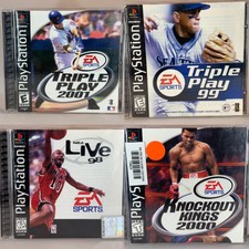 PS1 - 4 Games Triple Play 99 2001 ,NBA 98, Knockout 2000 PlayStation One-Tested
