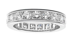 3.25 Ct. Traditional Round Diamond Eternity Wedding Band Ring Channel Setting - Picture 1 of 4
