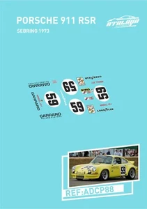 CALCAS PORSCHE 911 RSR SEBRING 1973 SLOT DECALS - Imagen 1 de 1