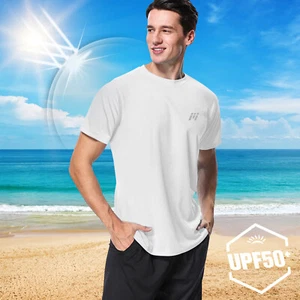Herren UV UPF 50+ Block Kurzarm T-Shirt Training Laufen Sport Schnelltrocknend - Bild 1 von 47