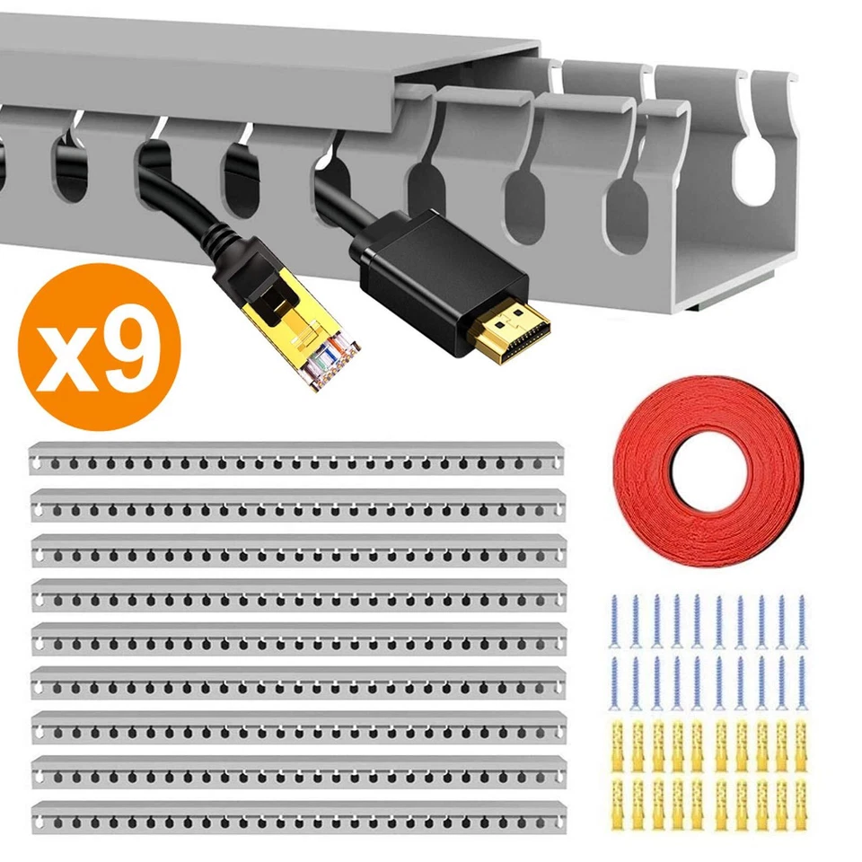 Kit de pista de rodadura de cable, conducto de cableado de ranura abierta de 138 pulgadas con cubierta de gestión de cables Foto 1 de 4