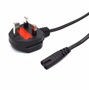 UK Main Power Lead Cable for Sky Box Playstation1 2 3 3 Pin Wall Cord to Fig 8 - Picture 1 of 3