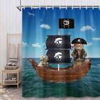 Pirate Cat Cute Fabric Shower Curtains Extra Long Funny Shower Curtain for Kid