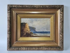 Pintura al óleo de paisaje marino costero inglés Att: Richard William Hubbard (1817-1888) - Imagen 1 de 12