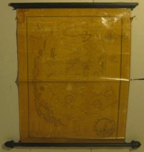 Antique 1859 'MAP of the Town of SHREWSBURY MASSACHUSETTS' Wall MAP -Meisel Bros - Picture 1 of 12