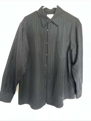 concepts by claiborne shirt Men’s Size L. Black Soft Striped Pattern EUC - Image 1 of 4