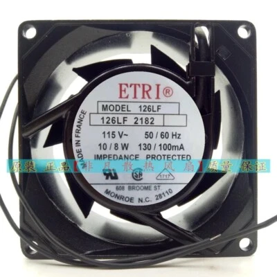 ETRI 126LF 115V 10W/8W 130mA/100mA 8038 8cm Aluminum Frame Cooling Fan - Image 1 of 4