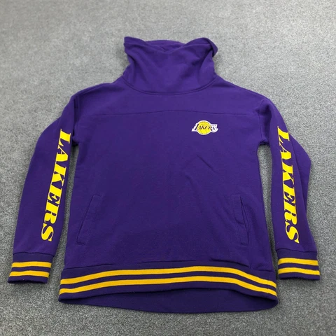 Los Angelos Lakers Sweatshirt Men Small Purple Pullover Turtle Neck Sweater Cover