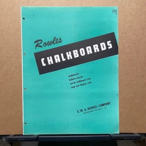 Vtg E.W.A. Rowles Com Brochure ~ Chalkboards - Bulletin Boards - Trim - Catalog - Picture 1 of 2