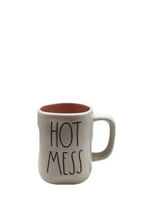 Rae Dunn "Hot Mess" Coffee Mug Artisan Collection by Magenta Pink Inside - Picture 1 of 4