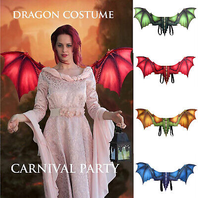 Oggetti Di Scena Halloween Pipistrello Ali Di Drago Cosplay Adulto Decorative Costume • 20.01€