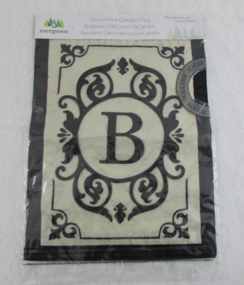Evergreen Cambridge Monogram Garden Applique Flag, Letter B, 18'' x 12.5'' Beige - Image 1 of 4