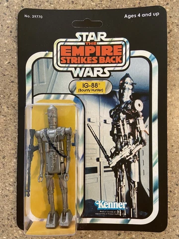 STAR WARS IG-88 Vintage Recarded Original  Action Figure ESB 41 Back Assasin Cover