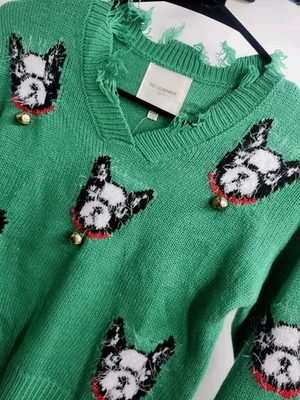 Suéter Jingle Pup Bell Feo Navidad Sin Comentarios Niña M (10/12) Nuevo con Etiquetas Foto 1 de 4