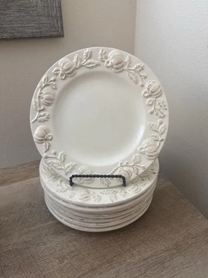 Sur La Table Pumpkin Vines pratos de salada 8,75” creme outono sobremesa mesa conjunto de 8 - Imagem 1 de 4