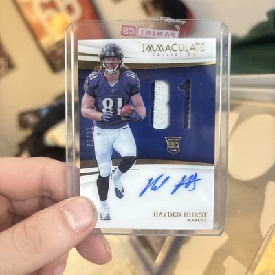 Immaculate Hayden Hurst Rookie Patch 2018 automático #ed 78/81 radiocontrol con tarjeta automática Panini Foto 1 de 3