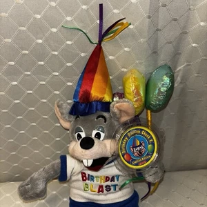 Happy Birthday Chuck E Cheese w/ Balloons & regular Mouse stuffed Plush 2009 - Picture 1 of 8