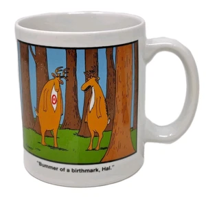 Taza Gary Larson Far Side Taza Bummer Marca de Nacimiento Bullseye Ciervo Caza Cómic Divertido - Imagen 1 de 8