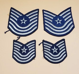Lot of 4 US Air Force Enlisted Master Sergeant E-7 Rank Class A Dress Patches  - Picture 1 of 8