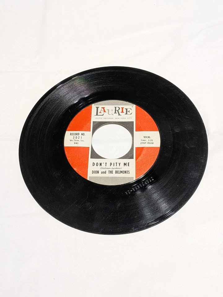 Dion and The Belmonts - Don't Pity Me / Just You 7" Record 45 RPM Laurie Rock - Image 1 of 2
