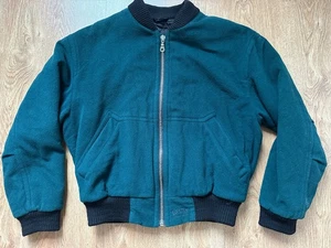 Vintage Hong Kong 80s Hugo Boss Cashmere Wool Bomber Warm Winter Jacket L 40(50) - Picture 1 of 10