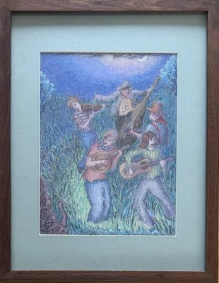 Bob Fox Bucks County PA Artista Arte Pastel Pintura Dibujo Folk Impresionista Foto 1 de 4