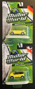 1:64 GREENLIGHT MOTOR WORLD VOLKSWAGEN BEETLE & MINI COOPER YELLOW CONVERTIBLES - Picture 1 of 1