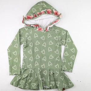 Raenbows Boutique Candy Cane Heart Hooded Tunic - 5t - Picture 1 of 5