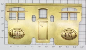 Lionel 402E-2 #402E Brass Door and Number Plate Insert with Red Detailing - Picture 1 of 2