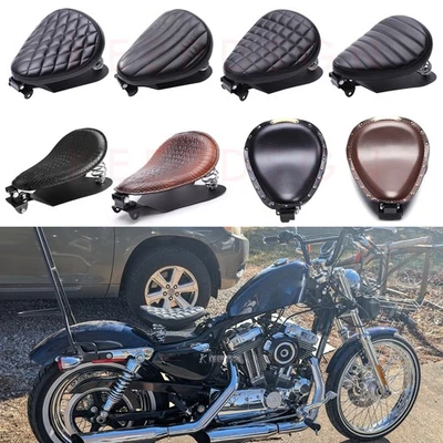 Asiento individual de motocicleta PU + reacondicionamiento de resorte para Harley Sportster 48 72 Bobber Chopper Foto 1 de 4