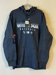 Men’s 2XL NWT Chicago White Sox Nike Authentic Therma Pullover Hoodie Black - Picture 1 of 9