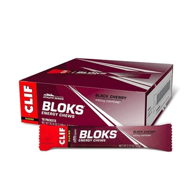 Clif Bloks Black Cherry Flavor Caffeine Energy Chews Non-GMO Plant Based 18 Ct - Image 1 of 4
