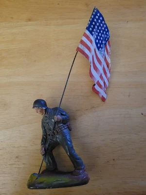 Bandera de plantación de soldado de tiza J.H.Miller de colección de la Segunda Guerra Mundial Foto 1 de 2