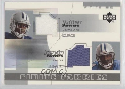 2004 Upper Deck Finite HG Fabrics Doubles Julius Jones Kevin #FF2-JJ Rookie RC - Image 1 of 2