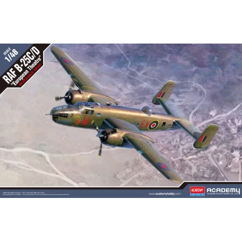 RAF B-25C/D EUROPEAN THEATRE KIT 1:48 Academy Kit Aerei Modellino Nuovo - Immagine 1 di 1