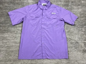 Habit Shirts Mens Medium Purple Short Sleeve Fishing Vented Polyester Blend - Picture 1 of 13
