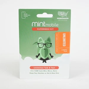 Mint Mobile Phone Plan with Unlimited Talk, Text & Data for 3 Months - Picture 1 of 1
