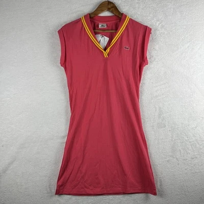 Vestido polo Lacoste para mujer 44 grande rosa piqué elástico sin mangas cuello en V PF168E Foto 1 de 4