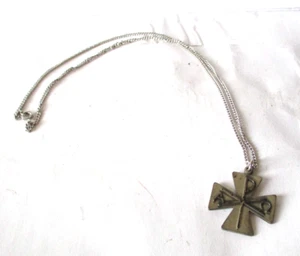 Collana Vintage ANTAYA Argento Sterling Massiccio Inciso Croce Religiosa Ciondolo - Foto 1 di 5