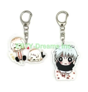 Set of 2 Tokyo Ghoul Anime Acrylic Keychain Ken Kaneki, Juuzou Suzuya v1 - Picture 1 of 2
