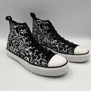 Disney Mickey Mouse High Tops Canvas Shoes Size UK 6 Black White New - Picture 1 of 9