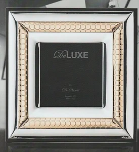 PORTAFOTO CORNICE QUADRATA SHELL ARGENTO 925 FASCIA LARGA DE SANTIS DSA SILVER - Foto 1 di 1