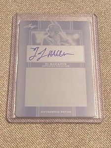 TJ MCCANTS 2019 Leaf Perfect Game Autograph Cyan Printing Plate #1/1 Ole Miss