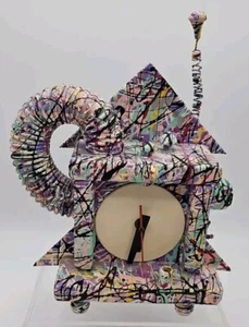 Original Artisan Richard Birkett Fantasy Splatter Clock Rare Signed 1990 WORKS - Picture 1 of 15