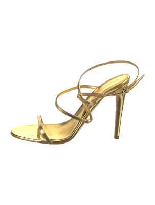 Sandalias SERGIO ROSSI de cuero dorado con correa talla 9,5 IT 39,5 muy buenas y caja y bolso Foto 1 de 4