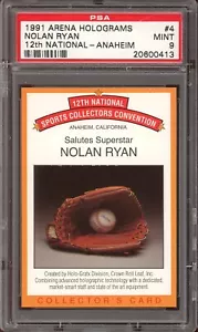 1991 Arena Holograms 12th National Anaheim Baseball #4 Nolan Ryan PSA 9 - Picture 1 of 2