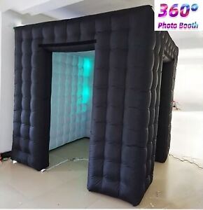 Large Space 10ft Cube Inflatable Photo Booth LED Lights Enclosure Cabin Tent