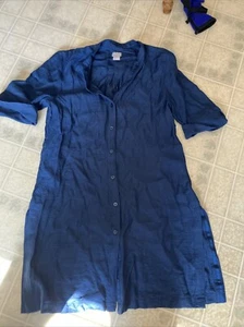 Chico's Damen blau Knopfleiste 3/4 Viertelärmel Tunika Größe Small 1 Leinen bl. - Bild 1 von 5