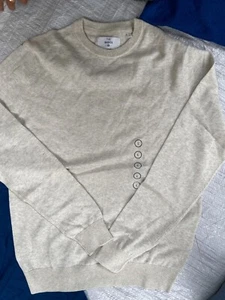 C&A The Basics Men's Crew-Neck Jumper -  Size S - Light Grey/Cream - Picture 1 of 2