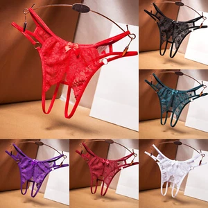 Women Underwear Thongs Lace Bikini Panties G String Thong Stretch Ladie Brief V - Picture 1 of 21